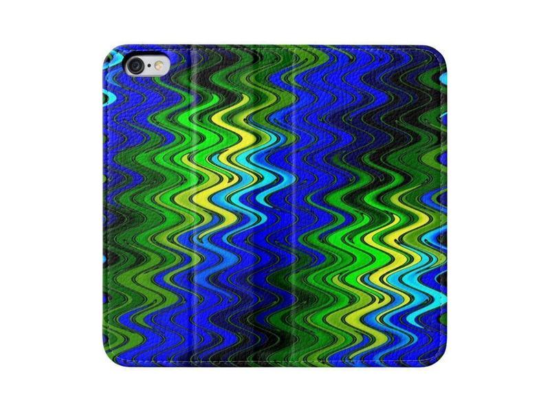 iPhone Wallets-WAVY #2 iPhone Wallets-Blues &amp; Greens &amp; Yellows-from COLORADDICTED.COM-