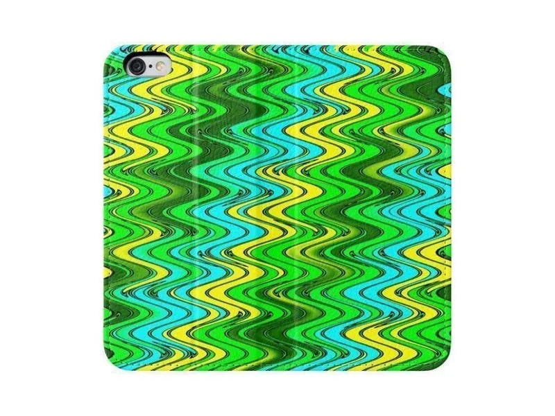 iPhone Wallets-WAVY #2 iPhone Wallets-Greens & Yellows & Light Blues-from COLORADDICTED.COM-