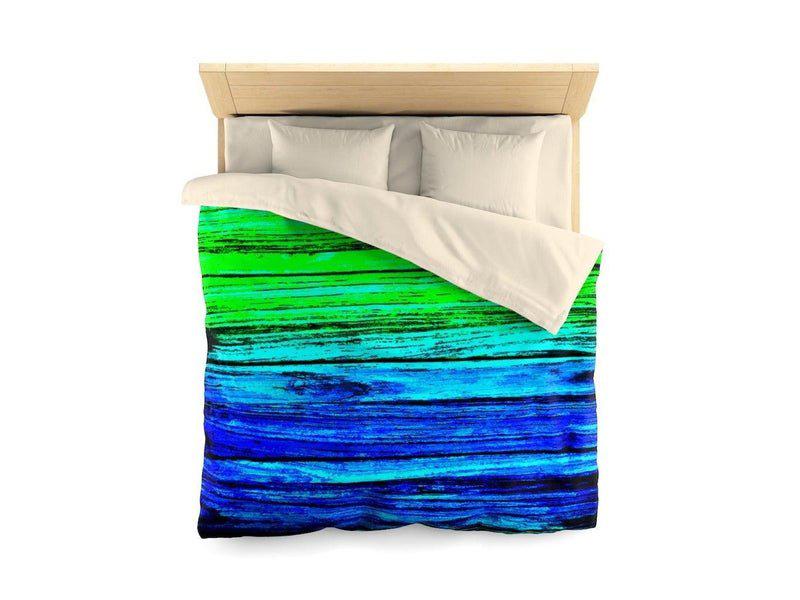 Duvet Covers-WOOD TEXTURES #1 Microfiber Duvet Covers-Blues &amp; Greens-from COLORADDICTED.COM-82471225883090925062-