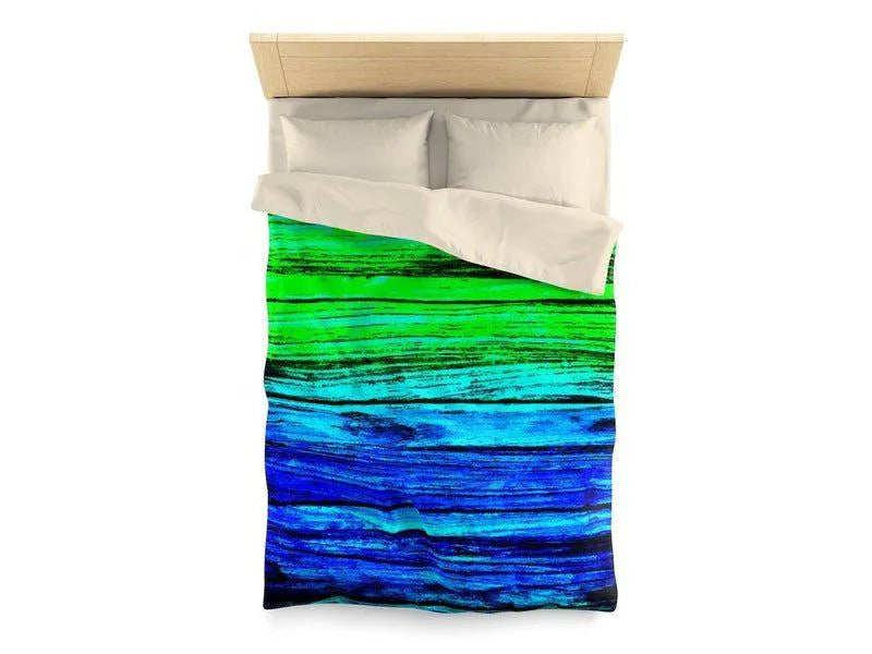 Duvet Covers-WOOD TEXTURES #1 Microfiber Duvet Covers-Blues & Greens-from COLORADDICTED.COM-93432806639967941850-