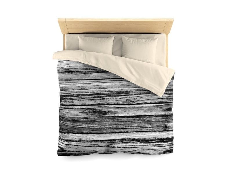 Duvet Covers-WOOD TEXTURES #1 Microfiber Duvet Covers-Grays-from COLORADDICTED.COM-26208482908137127344-