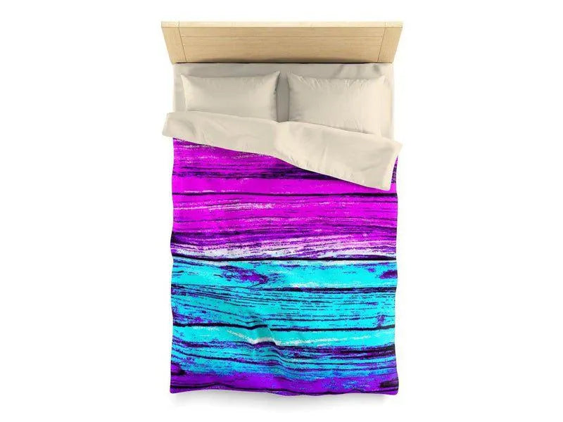 Duvet Covers-WOOD TEXTURES #1 Microfiber Duvet Covers-Purples & Magentas & Fuchsias & Turquoises-from COLORADDICTED.COM-31425312083631451091-