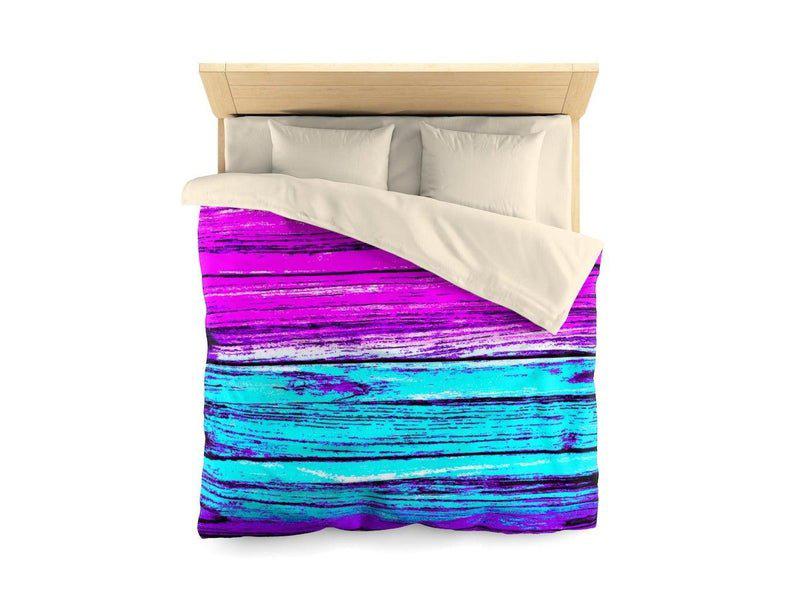 Duvet Covers-WOOD TEXTURES #1 Microfiber Duvet Covers-Purples &amp; Magentas &amp; Fuchsias &amp; Turquoises-from COLORADDICTED.COM-54200731172807962003-