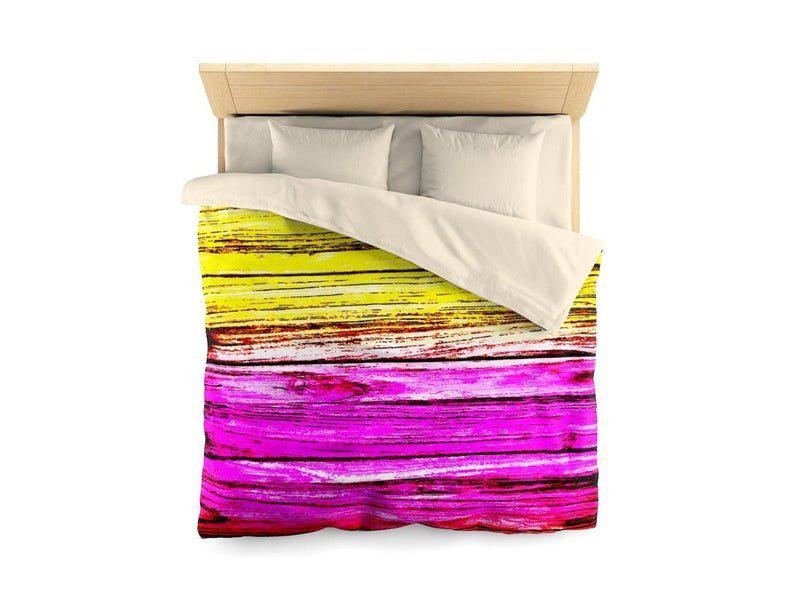 Duvet Covers-WOOD TEXTURES #1 Microfiber Duvet Covers-Reds &amp; Oranges &amp; Fuchsias &amp; Yellows-from COLORADDICTED.COM-19452405649808446168-