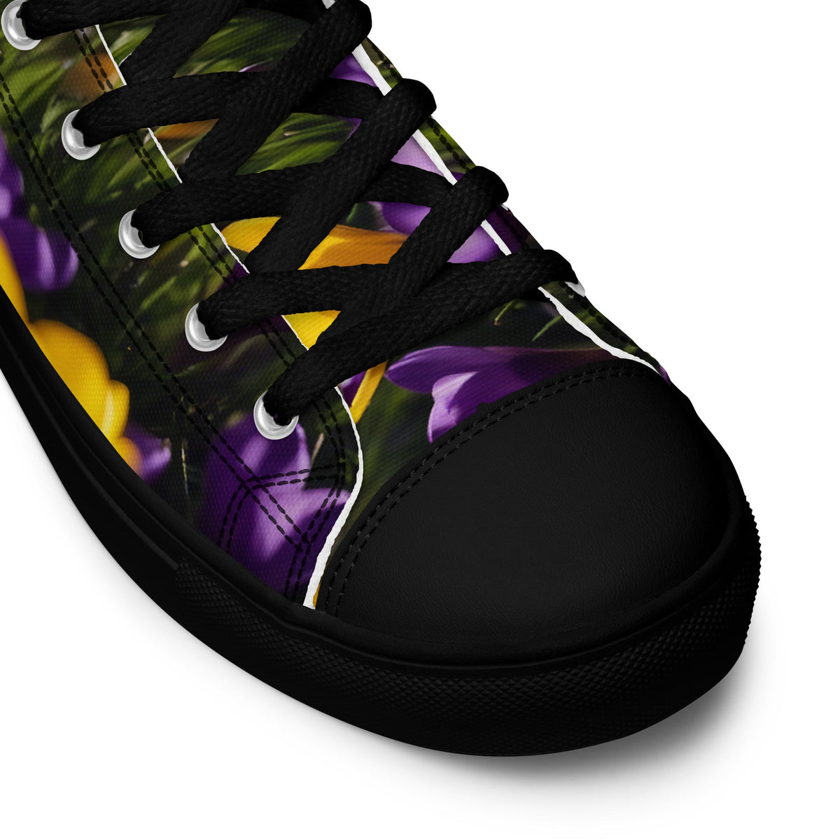 -YELLOW &amp; PURPLE CROCUSES Women’s &amp; Girls&#39; High Top Canvas Shoes-from COLORADDICTED.COM-
