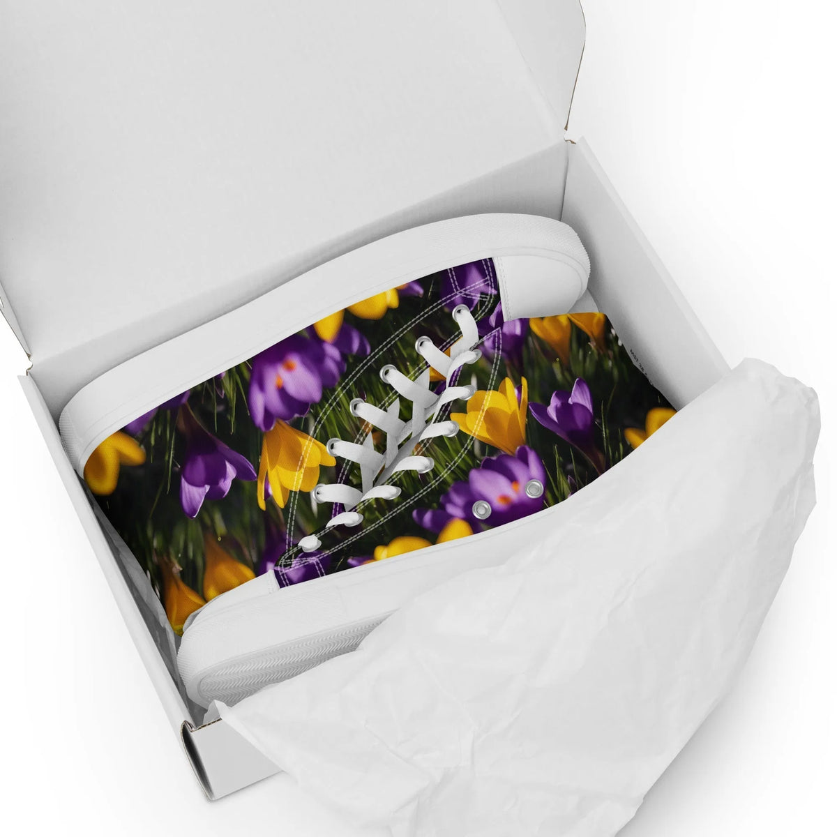 Women's & Girls' High-Top Sneakers-YELLOW & PURPLE CROCUSES Women’s & Girls' High-Top Sneakers-from COLORADDICTED.COM-