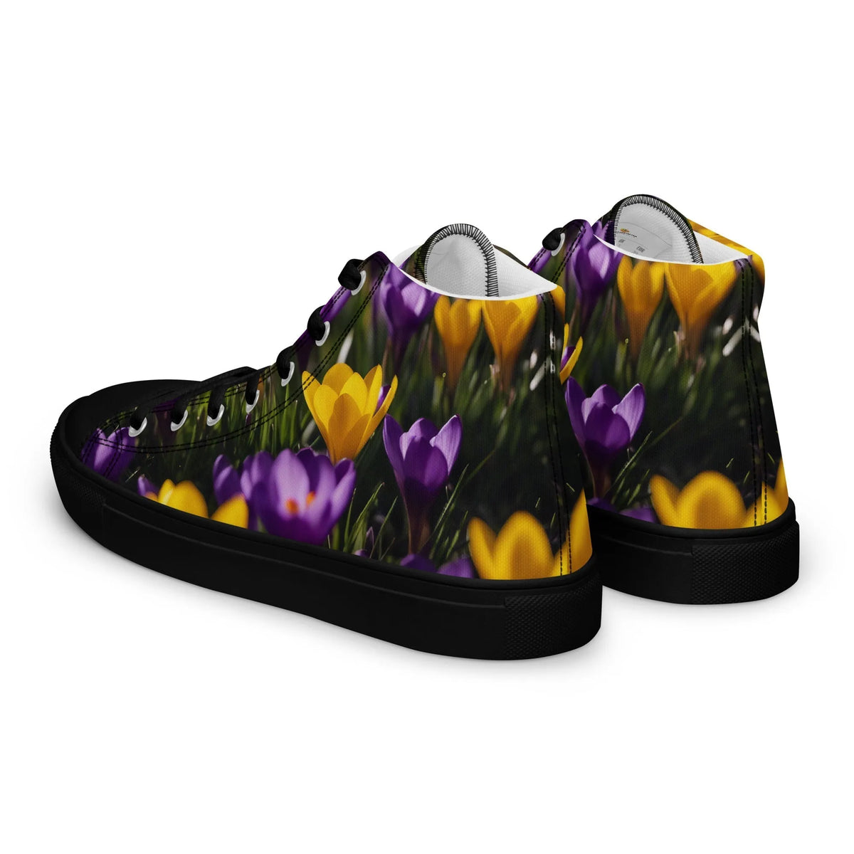 Women's & Girls' High-Top Sneakers-YELLOW & PURPLE CROCUSES Women’s & Girls' High-Top Sneakers-from COLORADDICTED.COM-