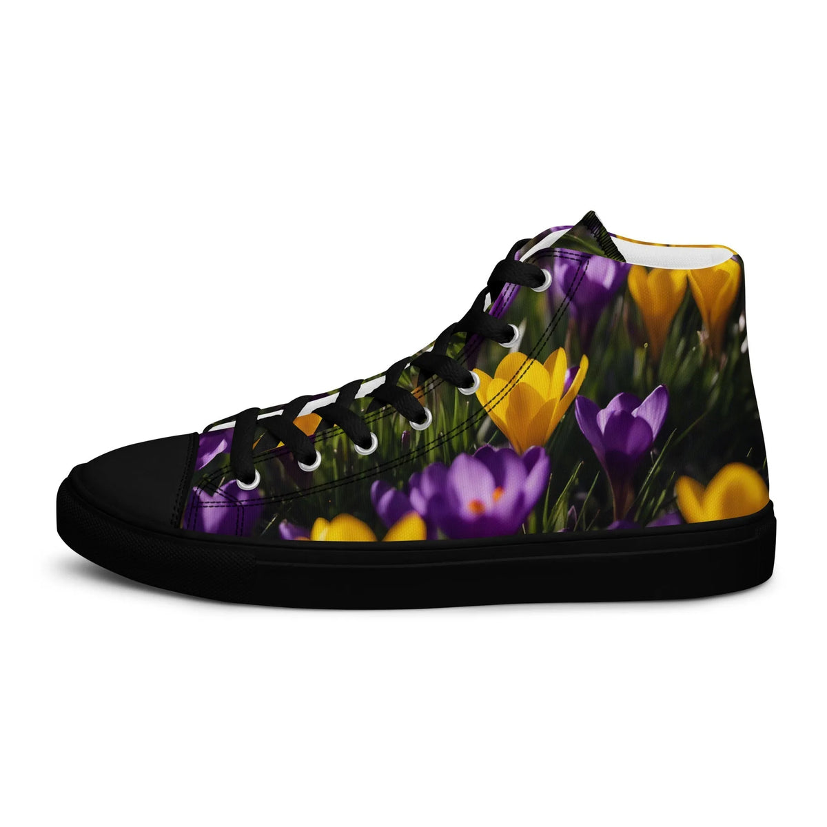 Women's & Girls' High-Top Sneakers-YELLOW & PURPLE CROCUSES Women’s & Girls' High-Top Sneakers-from COLORADDICTED.COM-