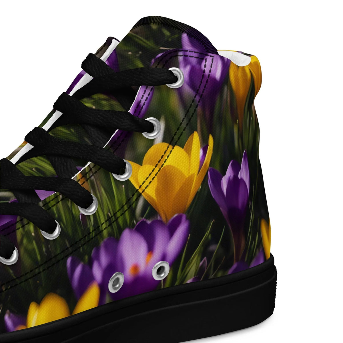 Women's & Girls' High-Top Sneakers-YELLOW & PURPLE CROCUSES Women’s & Girls' High-Top Sneakers-from COLORADDICTED.COM-
