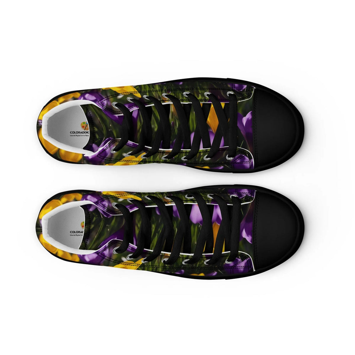 Women's & Girls' High-Top Sneakers-YELLOW & PURPLE CROCUSES Women’s & Girls' High-Top Sneakers-from COLORADDICTED.COM-