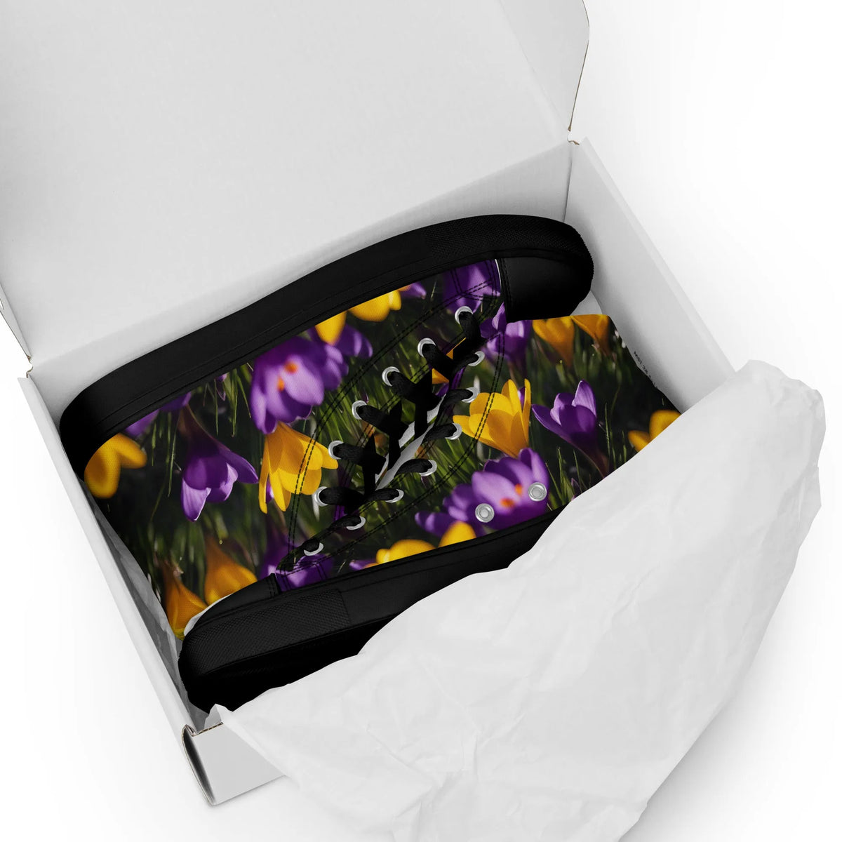 Women's & Girls' High-Top Sneakers-YELLOW & PURPLE CROCUSES Women’s & Girls' High-Top Sneakers-from COLORADDICTED.COM-