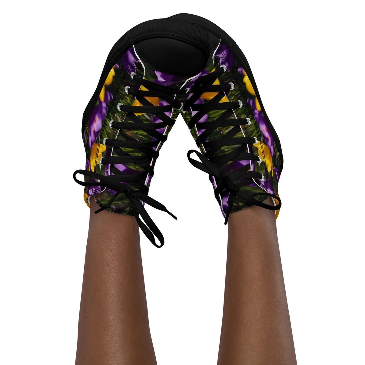 Women's & Girls' High-Top Sneakers-YELLOW & PURPLE CROCUSES Women’s & Girls' High-Top Sneakers-from COLORADDICTED.COM-