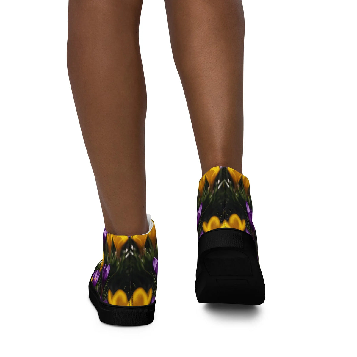 Women's & Girls' High-Top Sneakers-YELLOW & PURPLE CROCUSES Women’s & Girls' High-Top Sneakers-from COLORADDICTED.COM-