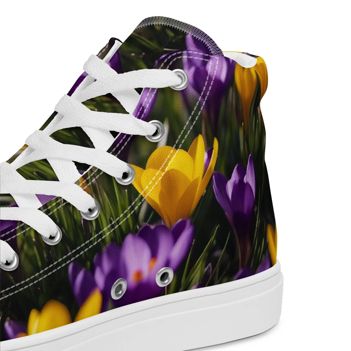 Women's & Girls' High-Top Sneakers-YELLOW & PURPLE CROCUSES Women’s & Girls' High-Top Sneakers-from COLORADDICTED.COM-