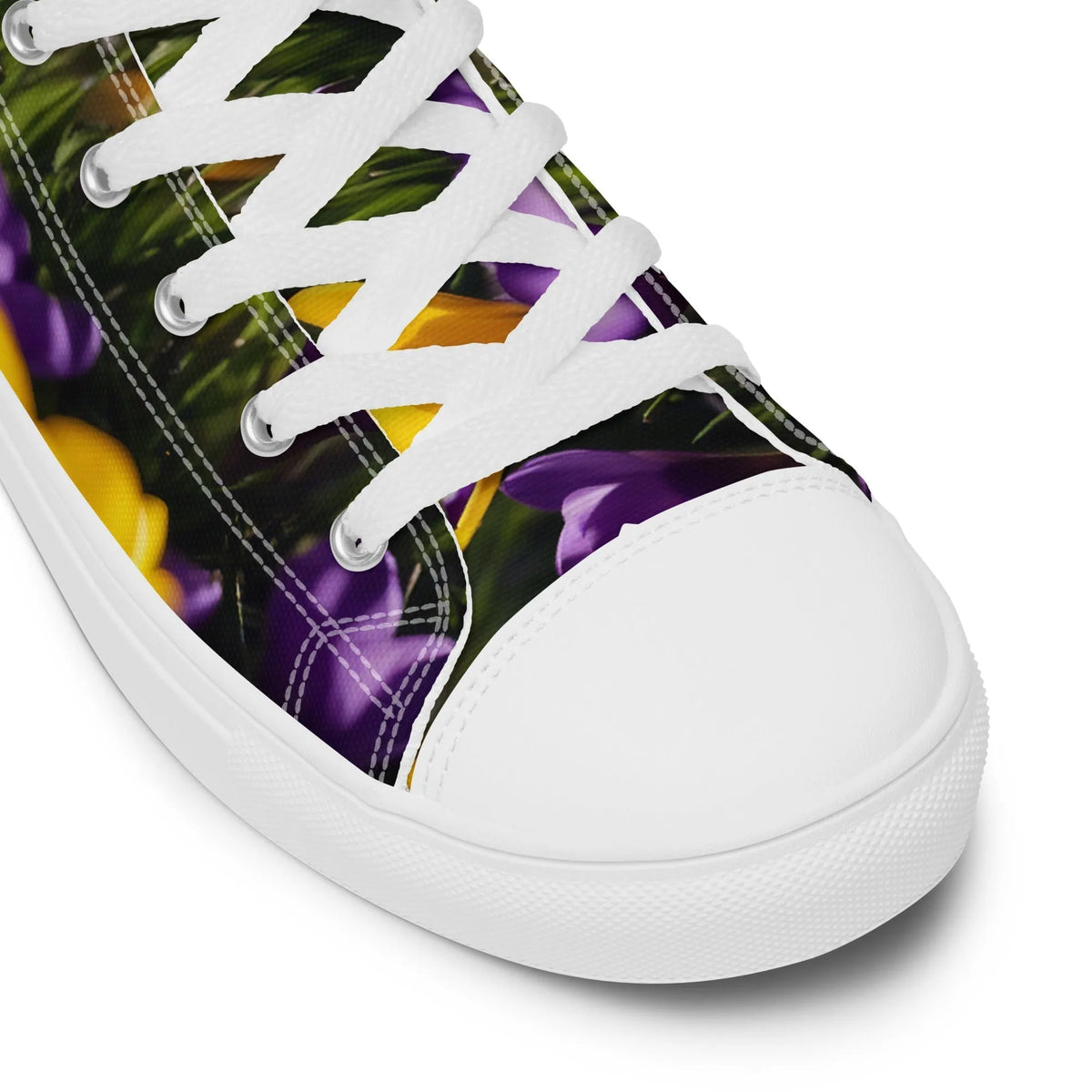 Women's & Girls' High-Top Sneakers-YELLOW & PURPLE CROCUSES Women’s & Girls' High-Top Sneakers-from COLORADDICTED.COM-