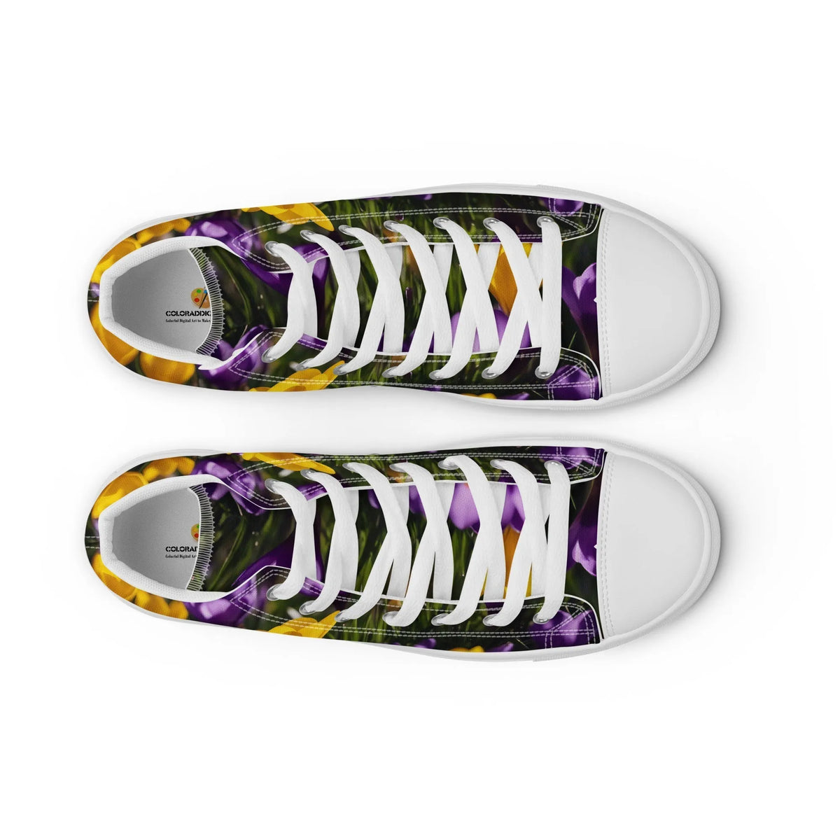 Women's & Girls' High-Top Sneakers-YELLOW & PURPLE CROCUSES Women’s & Girls' High-Top Sneakers-from COLORADDICTED.COM-