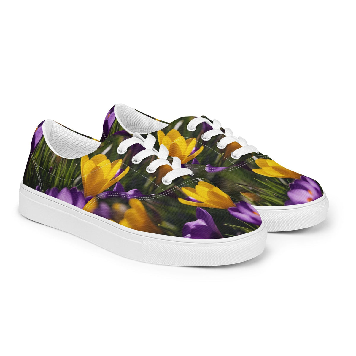 -YELLOW &amp; PURPLE CROCUSES Women’s &amp; Girls&#39; Low Top Canvas Shoes-from COLORADDICTED.COM-