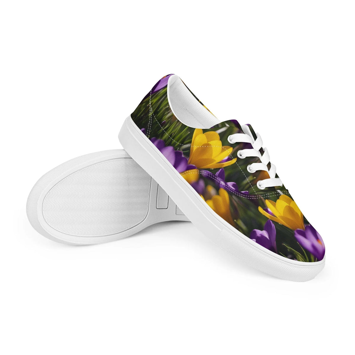 Women's & Girls' Low-Top Sneakers-YELLOW & PURPLE CROCUSES Women’s & Girls' Low-Top Sneakers-5-from COLORADDICTED.COM-7517037_14861-