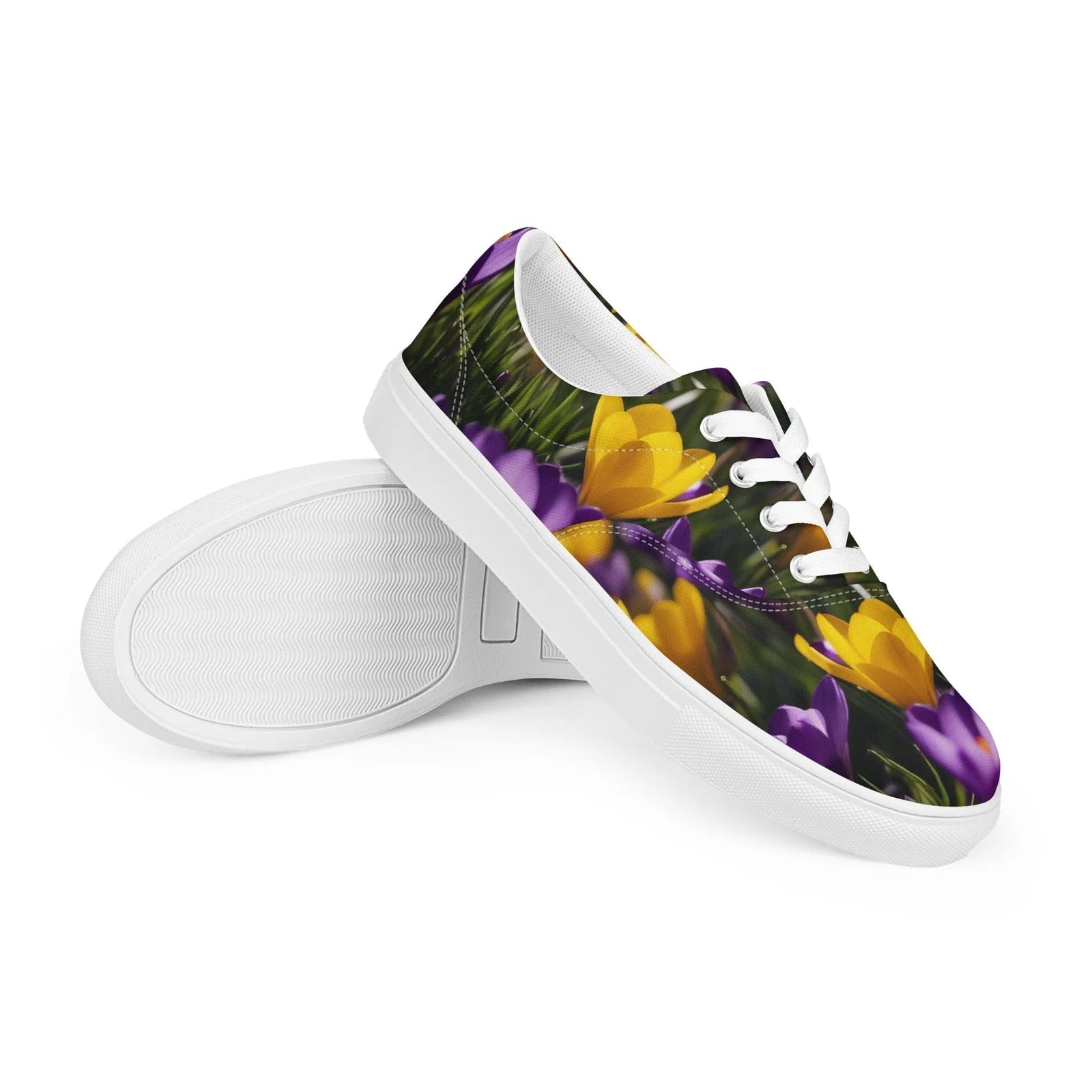 Women's & Girls' Low-Top Sneakers-YELLOW & PURPLE CROCUSES Women’s & Girls' Low-Top Sneakers-5-from COLORADDICTED.COM-7517037_14861-