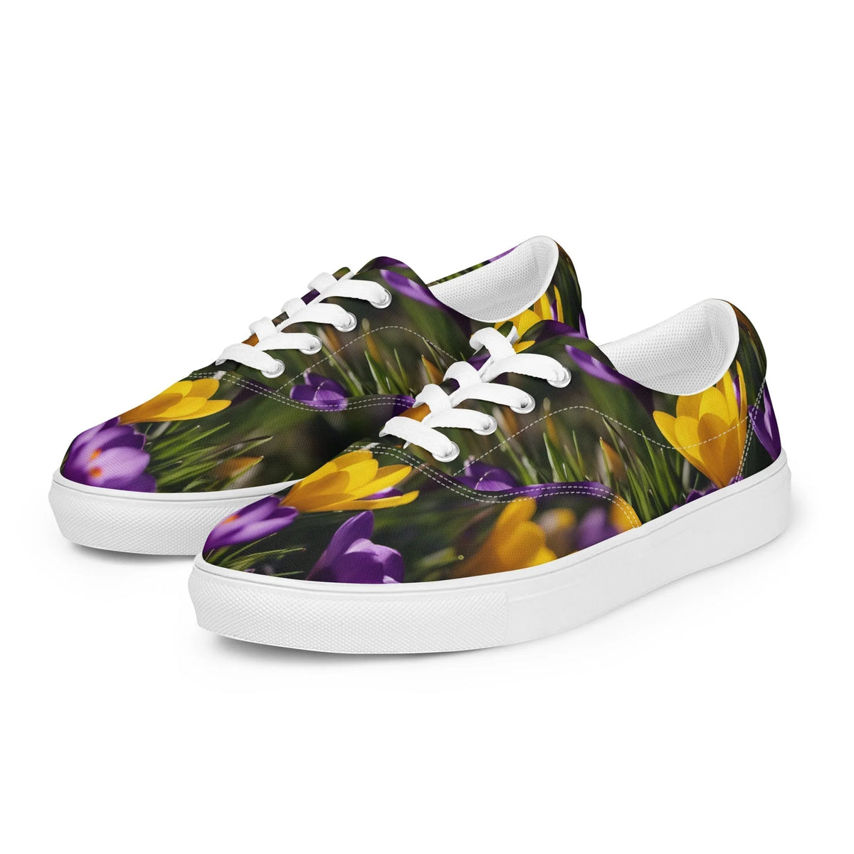 Women's & Girls' Low-Top Sneakers-YELLOW & PURPLE CROCUSES Women’s & Girls' Low-Top Sneakers-from COLORADDICTED.COM-