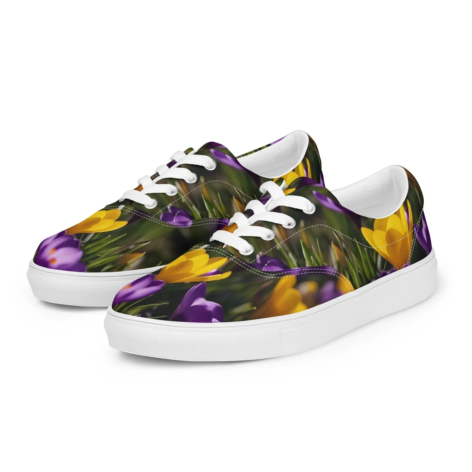 Women's & Girls' Low-Top Sneakers-YELLOW & PURPLE CROCUSES Women’s & Girls' Low-Top Sneakers-5-from COLORADDICTED.COM-7517037_14861-