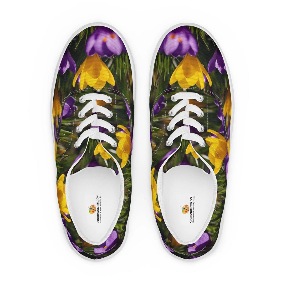 Women's & Girls' Low-Top Sneakers-YELLOW & PURPLE CROCUSES Women’s & Girls' Low-Top Sneakers-from COLORADDICTED.COM-