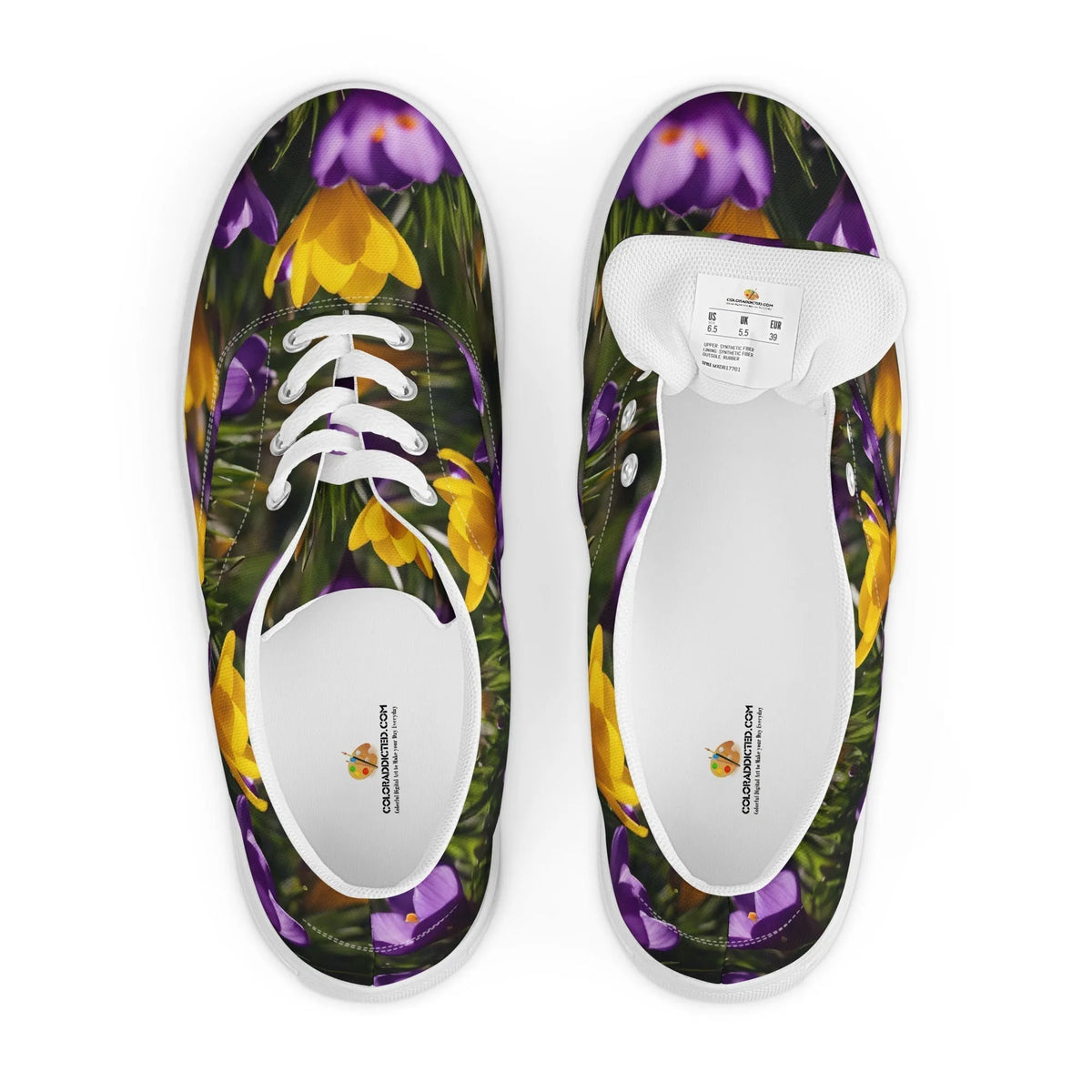Women's & Girls' Low-Top Sneakers-YELLOW & PURPLE CROCUSES Women’s & Girls' Low-Top Sneakers-from COLORADDICTED.COM-