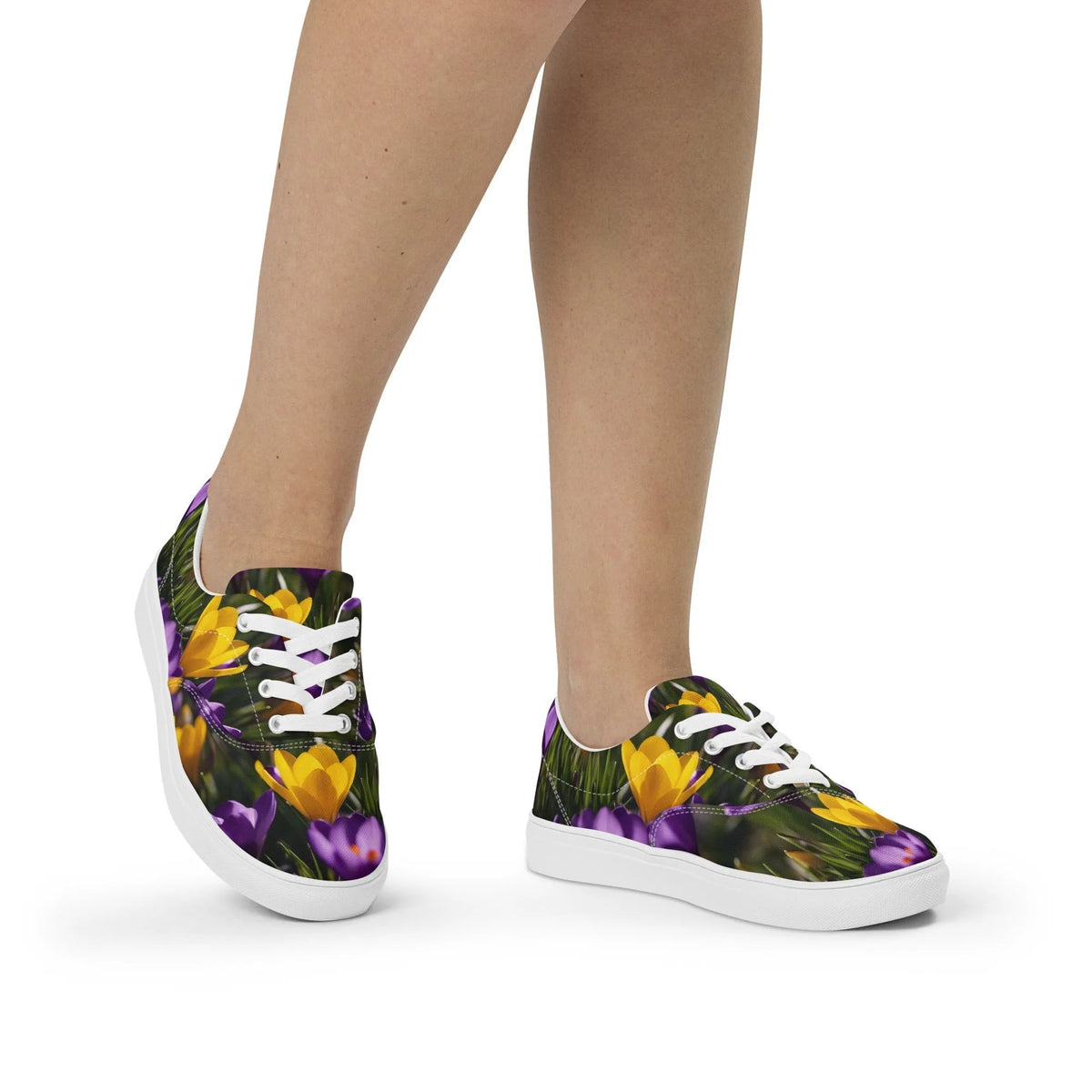 Women's & Girls' Low-Top Sneakers-YELLOW & PURPLE CROCUSES Women’s & Girls' Low-Top Sneakers-from COLORADDICTED.COM-