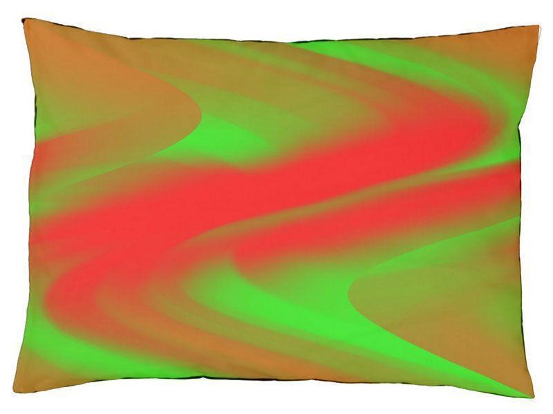 Dog Beds-DREAM PATH Indoor/Outdoor Dog Beds (in various colors &amp; sizes)-Greens &amp; Reds-by COLORADDICTED.COM-