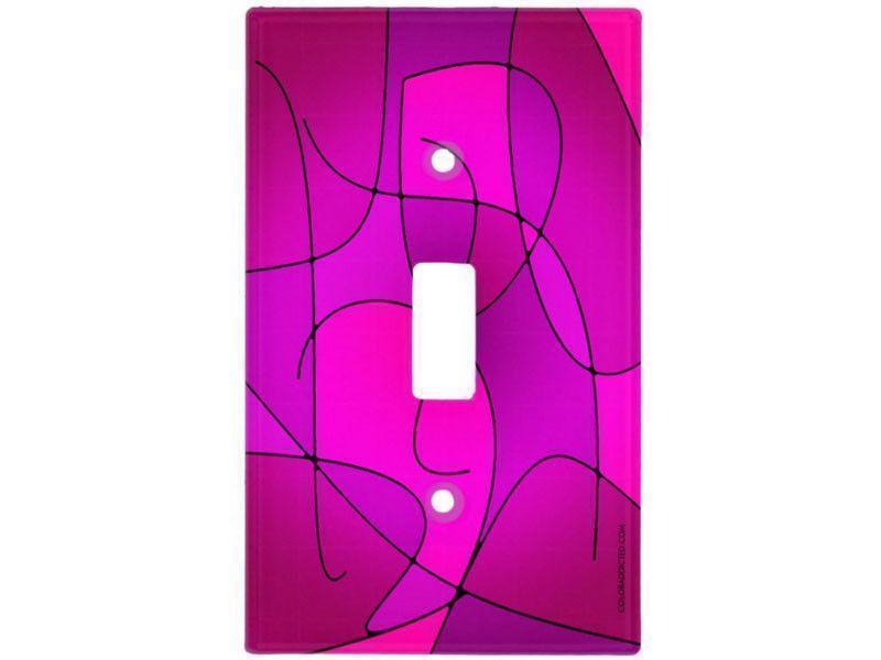 Light Switch Covers-ABSTRACT CURVES #1 Single, Double &amp; Triple-Toggle Light Switch Covers (in various colors)-Purples &amp; Fuchsias &amp; Magentas-by COLORADDICTED.COM-
