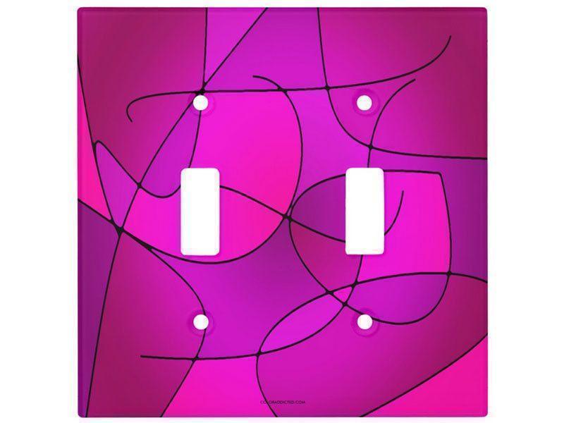 Light Switch Covers-ABSTRACT CURVES #1 Single, Double &amp; Triple-Toggle Light Switch Covers (in various colors)-Purples &amp; Fuchsias &amp; Magentas-by COLORADDICTED.COM-